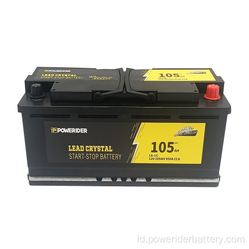 12V 105Ah Lead Crystal AGM Mulai Stop Battery